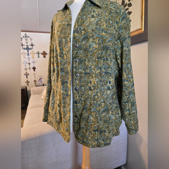 CJBanks:Floral Green Button-Up Jacket - Picture 2 of 5